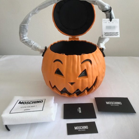 π SS20 Moschino Couture Jeremy Scott PUMPKIN ORANGE BAG HALLOWEEN *DEFECT*π - Picture 10 of 12